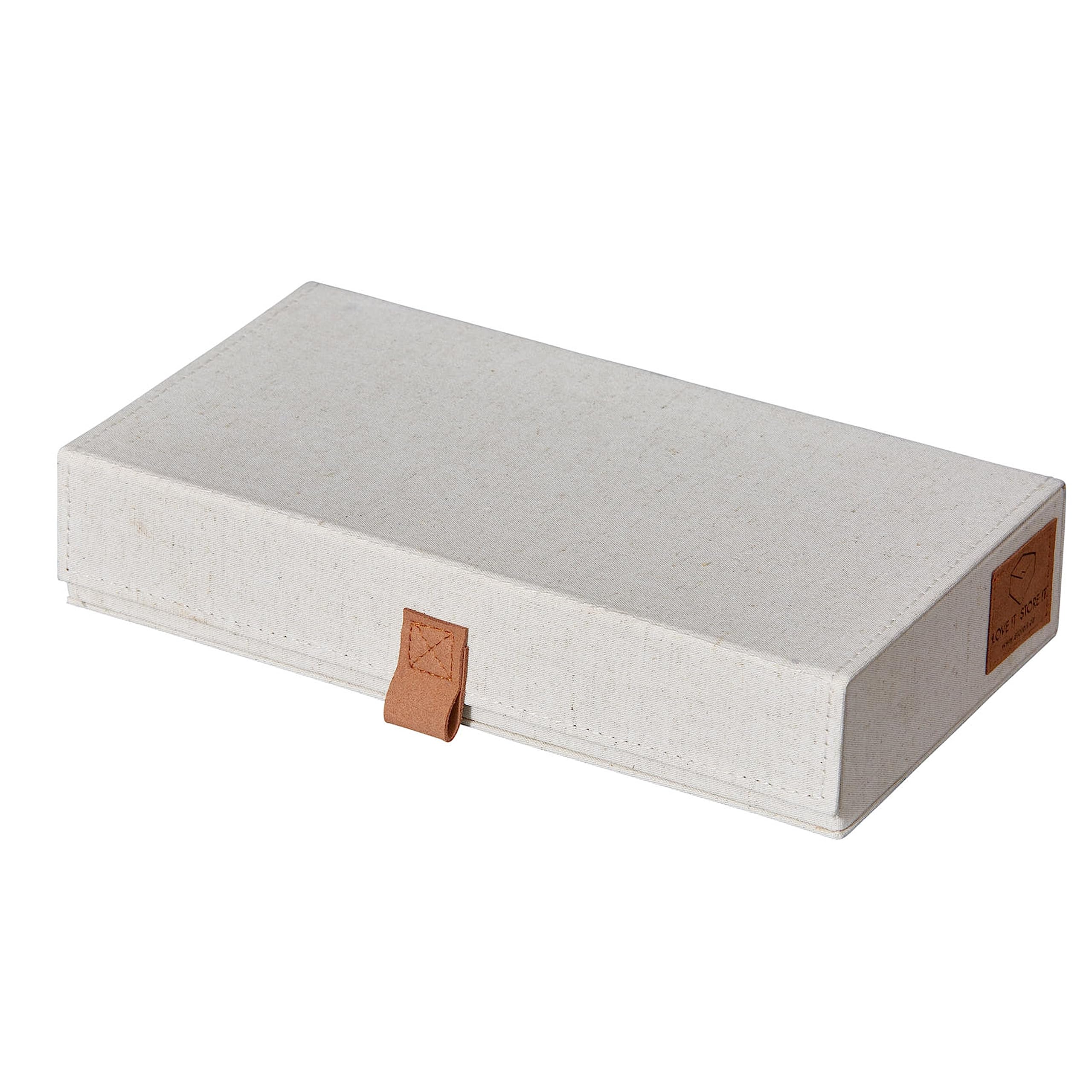 LOVE IT STORE IT – Premium - Boîte à Lunettes Rangement avec Couvercle Aimanté - Range Lunettes 5 Compartiments - Rangement Lunette de Soleil - Beige - 30x17x6cm