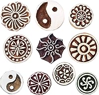 Vista 31 de Sellos de impresión de arcilla Urban Border Design Bloques de madera (juego de 10) Htag2157