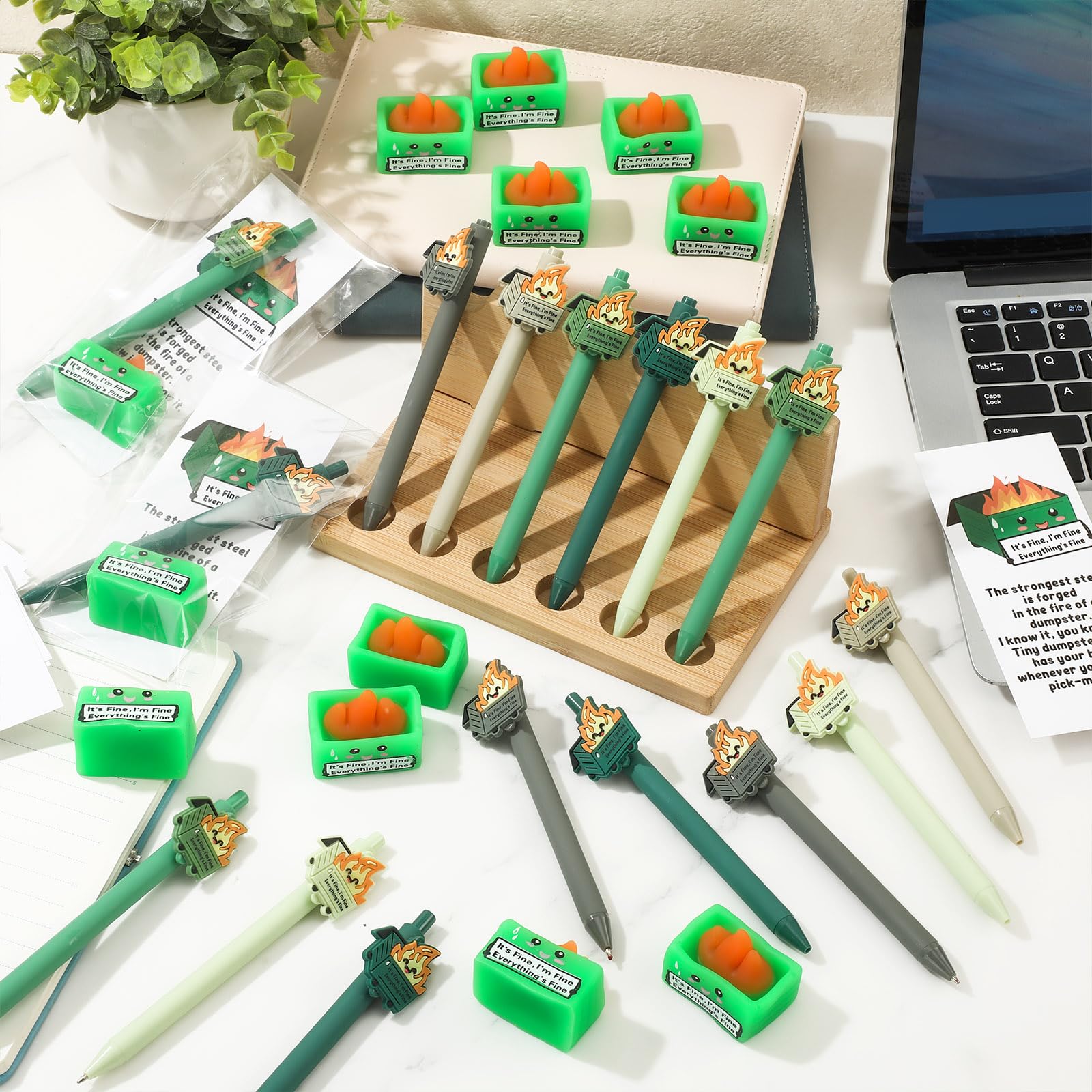 TecUnite 20 Sets Dumpster Geschenke Bulk Weihnachten Mitarbeiter Wertschätzung Team Inspirierender Dumpster Stift Stress Ball Tolle Karte Boss Day Vet Tech Week Medizinische Assistent Geschenke