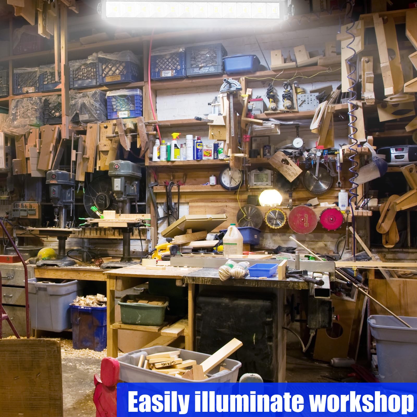 40W LED Shop Lights 4800LM 6500K Shop Light Bar with 6 6ft Cord Plug Switch Daylight White Work — view 3