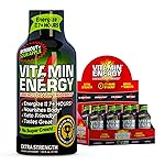 Vitamin Energy Workout+ Extra Strength Energy Shot Sour Apple 8 Pack, 260mg Natural Caffeine, Pre-Workout, B-Vitamins, Minerals, Endurance & Performance, Zero Sugar, Gluten-Free, Vegan, 1.93 fl oz