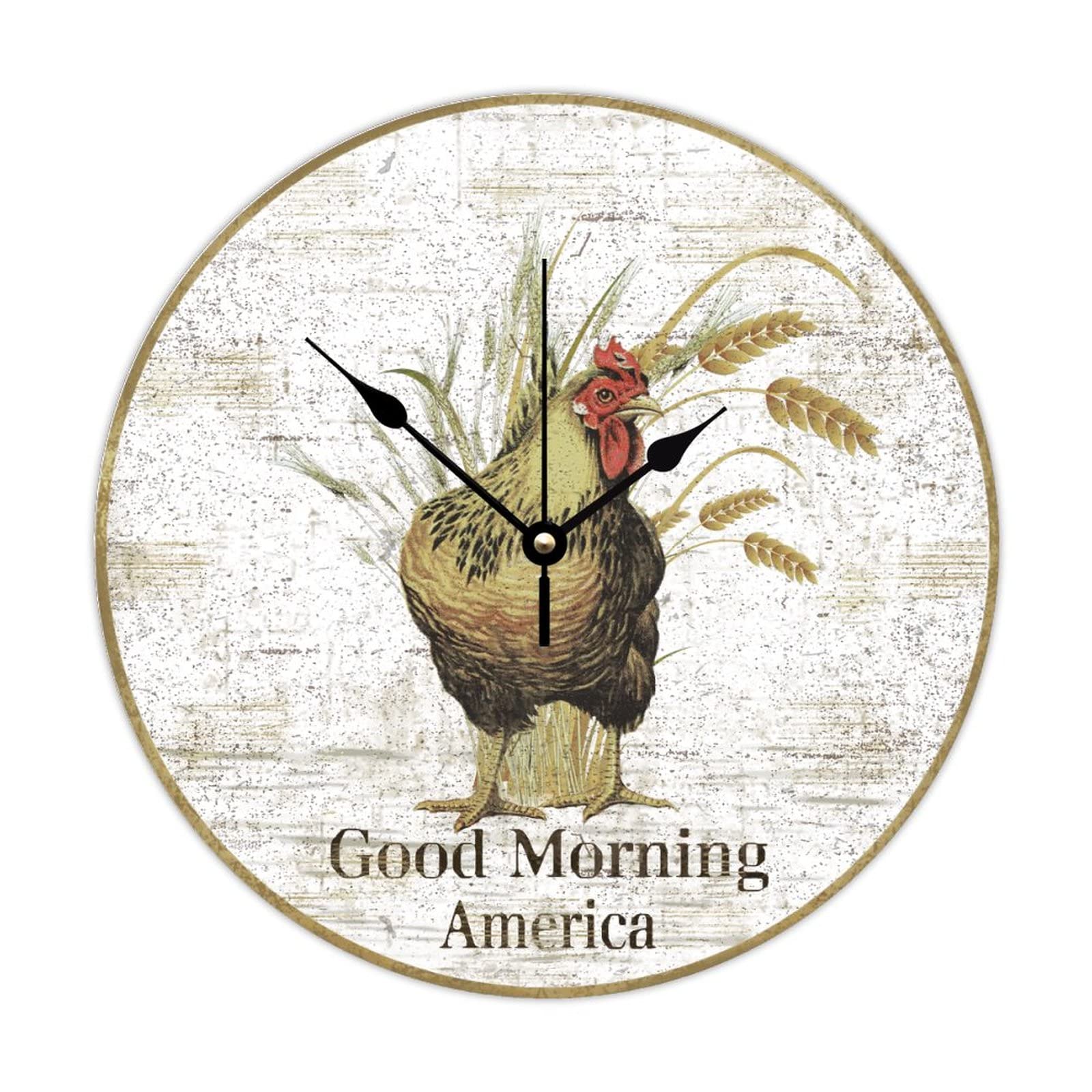 Horloge coq bois 38 cm cadeau idéal passionnés de nature décoration maison style ferme