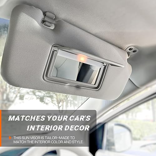 Miniatura 7 de Visera solar con luz de tocador para Nissan Altima 2013-2018 sin techo solar, repuesto para parasol gris del lado derecho del pasajero 96400-3TA2A