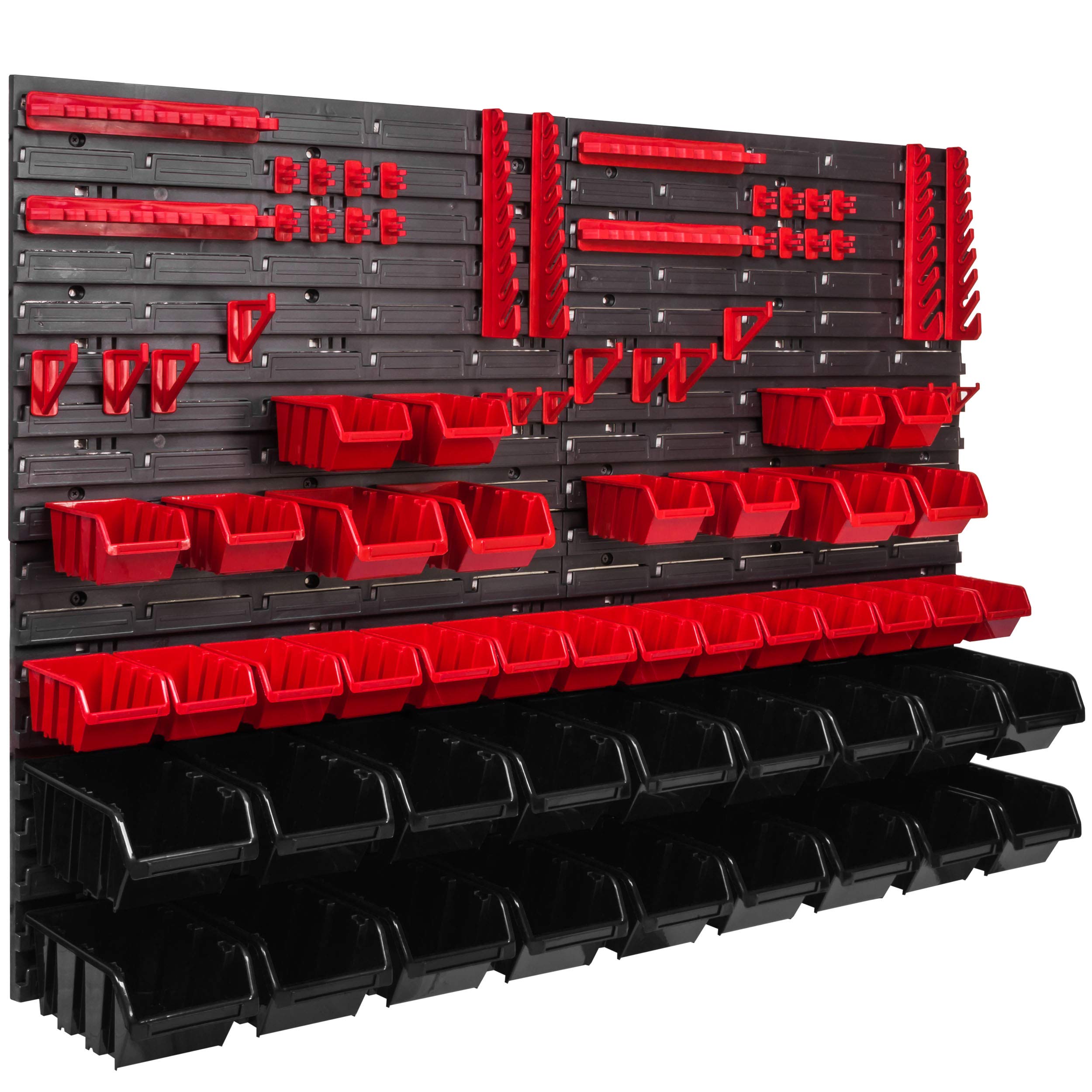Staffa da parete 1152 x 780 mm, supporti per attrezzi, 44 pezzi Scaffale impilabile per riporre oggetti, ripiani a parete extra forti, scaffale espandibile, per officina, magazzino, officina