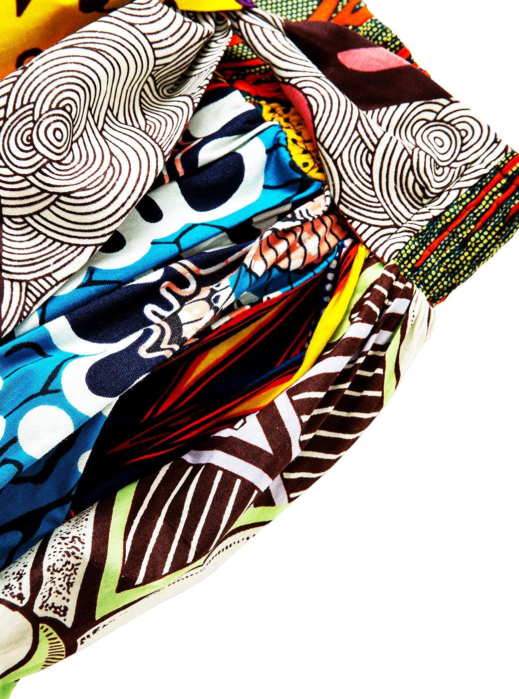 Women's African Print Elastic Waist A Line Long Maxi Skirt with Pockets - Image 3