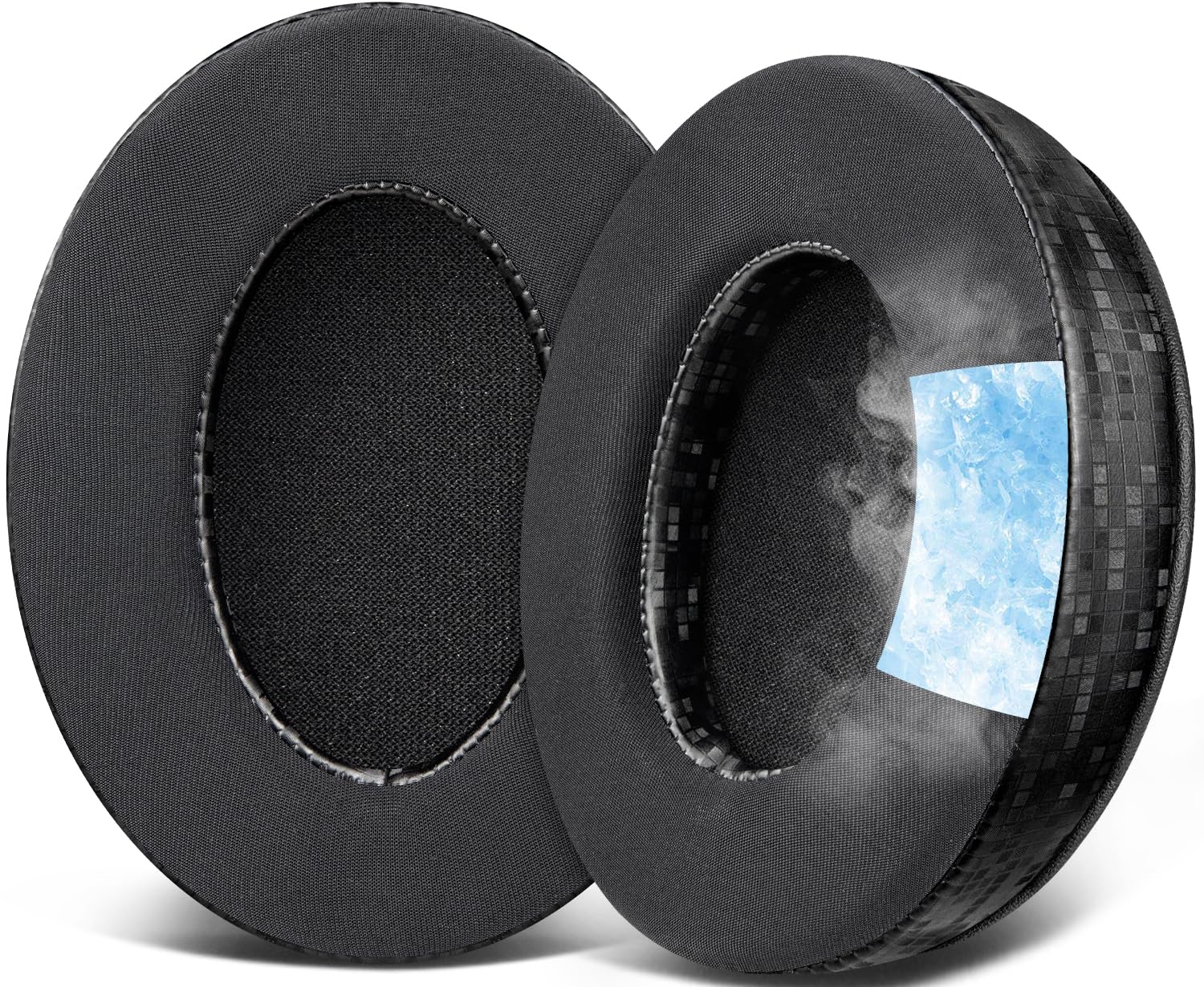 SOULWIT Earpads for HyperX Cloud 2/3/3S/1/Alpha/Flight/Stinger/Stinger2/Core/Pro, CloudX Stinger/Flight Series Headset Cooling Gel Pads - Black Square