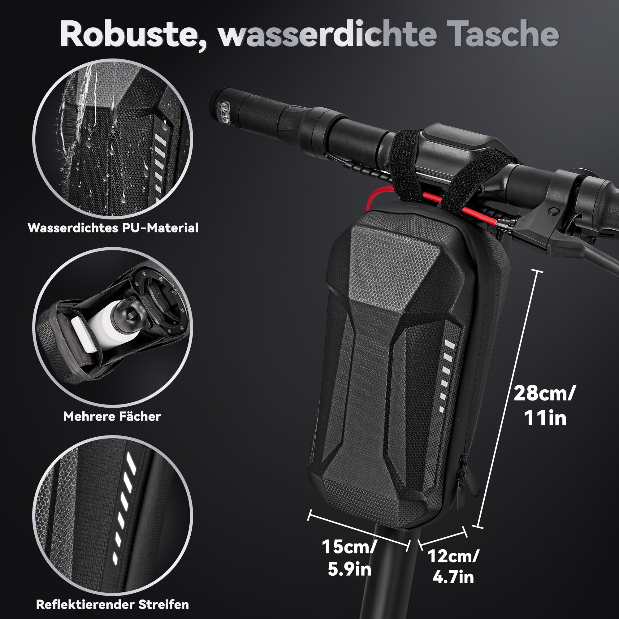 HEETA E Scooter Schloss Zahlenschloss mit Tasche, 8mm Fahrradschloss Hohe Sicherheit, e Roller Schloss Handschellenschloss, Kettenschloss Fahrrad Zubehör Bike Lock für E-Scooter Fahrräder Motorrad