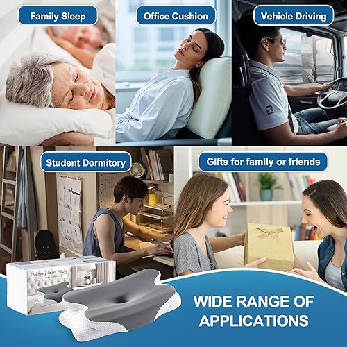 Miniatura 8 de Almohada cervical para alivio de cuello y hombros, almohada de espuma viscoelástica refrescante para dormir, almohada ergonómica de apoyo