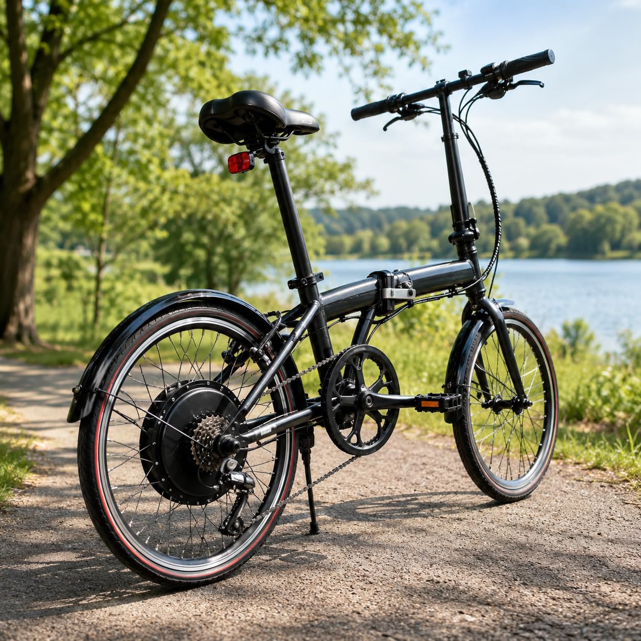 Kit de Conversion Vélo Électrique 20 Pouces 500W, Moteur Moyeu Roue Arrière sans Balais avec Écran LCD, Capteur Pas, Accélérateur au Pouce et Frein Coupure pour VTT Vélo Ville