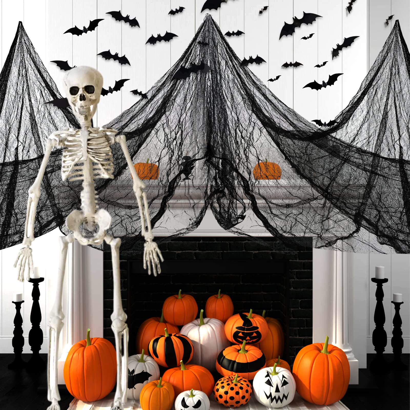 Halloween Decorations Indoor,200x85 Inch Creepy Cloth, Scary Halloween Party Spider 