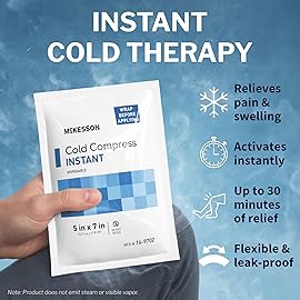 McKesson Instant Cold Packs 5 x 7 [24 Pack] - Instant Ice Packs for Injuries Disposable, Pain Relief, Swelling, Sprains - Travel Cold Compress for Sports, First Aid, Toothache