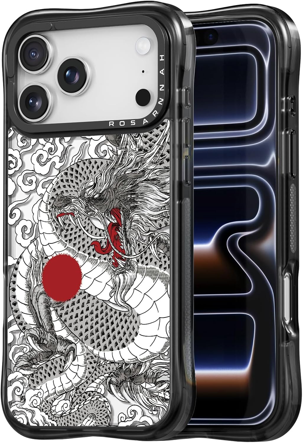 for iPhone 15 Pro Max Case Cute - Compatible with Magsafe - Military-Grade 20 ft Drop Protection Shockproof Phone Case - Funny Skeleton Design (6.9") Black