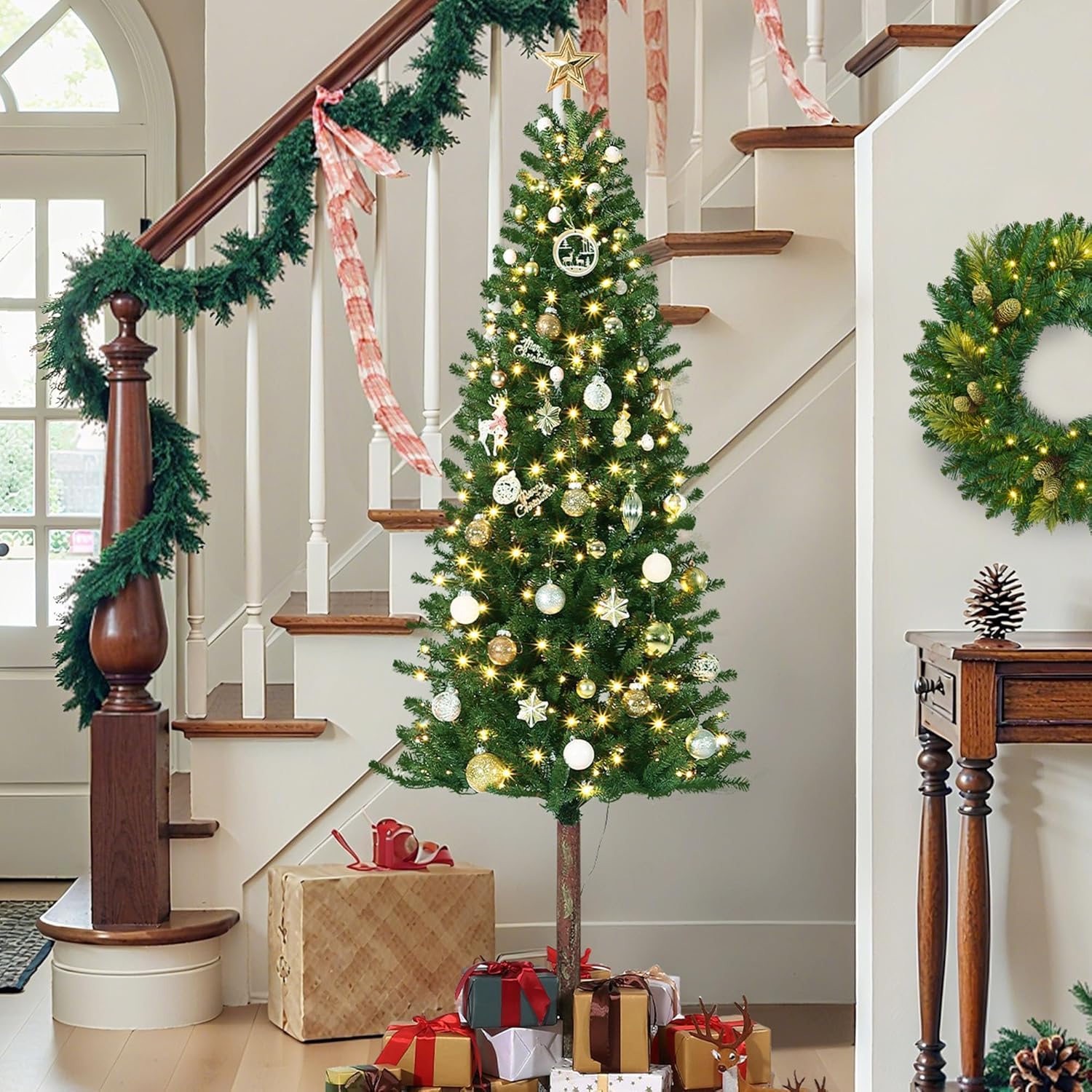 Amazon.com: GarveeHome Pencil Christmas Tree 7.5 ft Pre-lit Alpine
