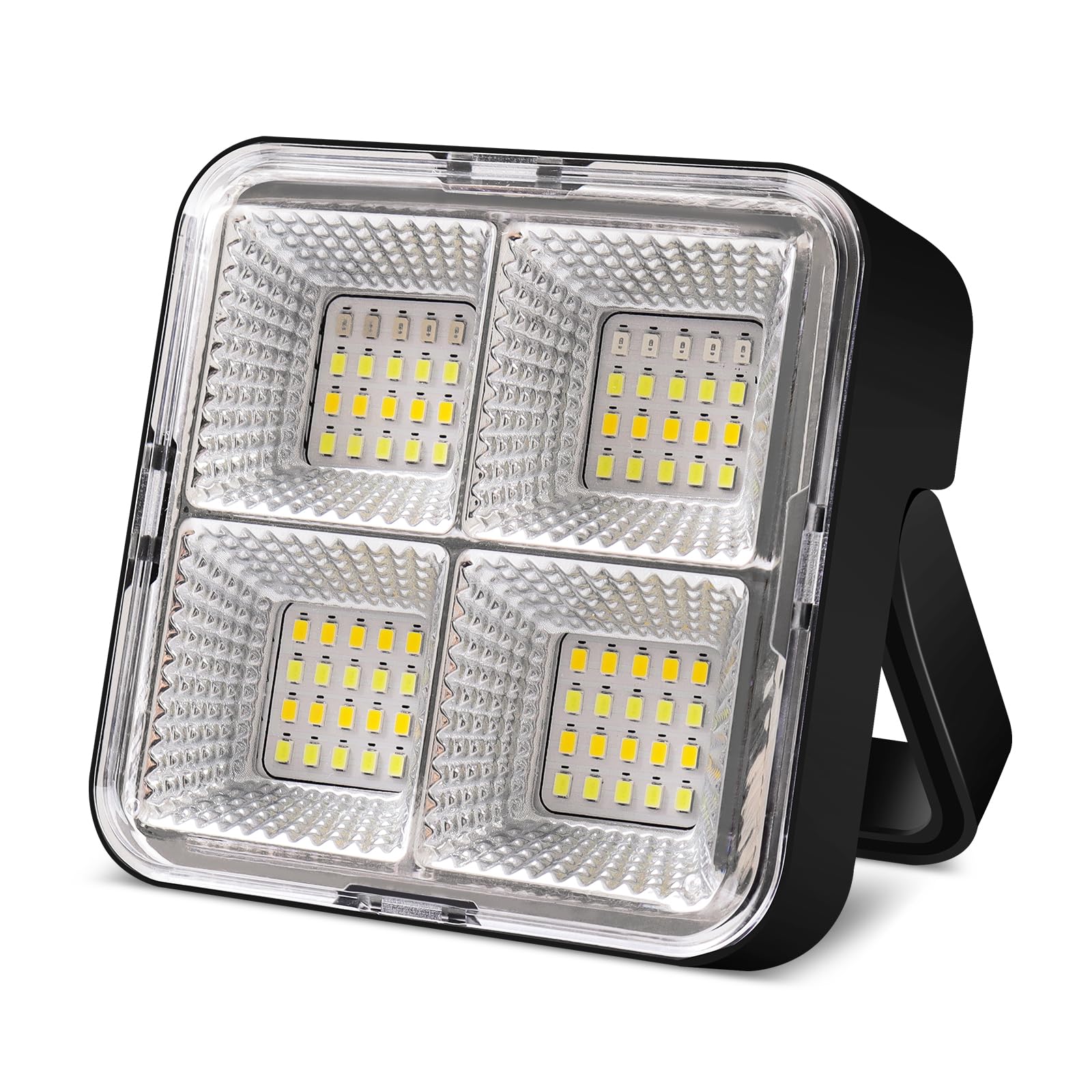 Portable LED Rechargeable Work Light Floodlight, SOLAVN 5 Modes Stepless Dimming, Display Power Function Flood Light Waterproof ＆USB Charging, Outdoor Security Lights for Camping Emergency Garage