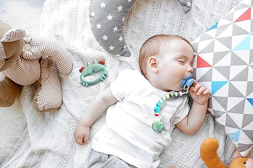 Miniatura 7 de Juguetes de dentición para bebés, mordedores para bebés de 0 a 6 meses, 6 a 12 meses (1 turquesa, 1 cangrejo)