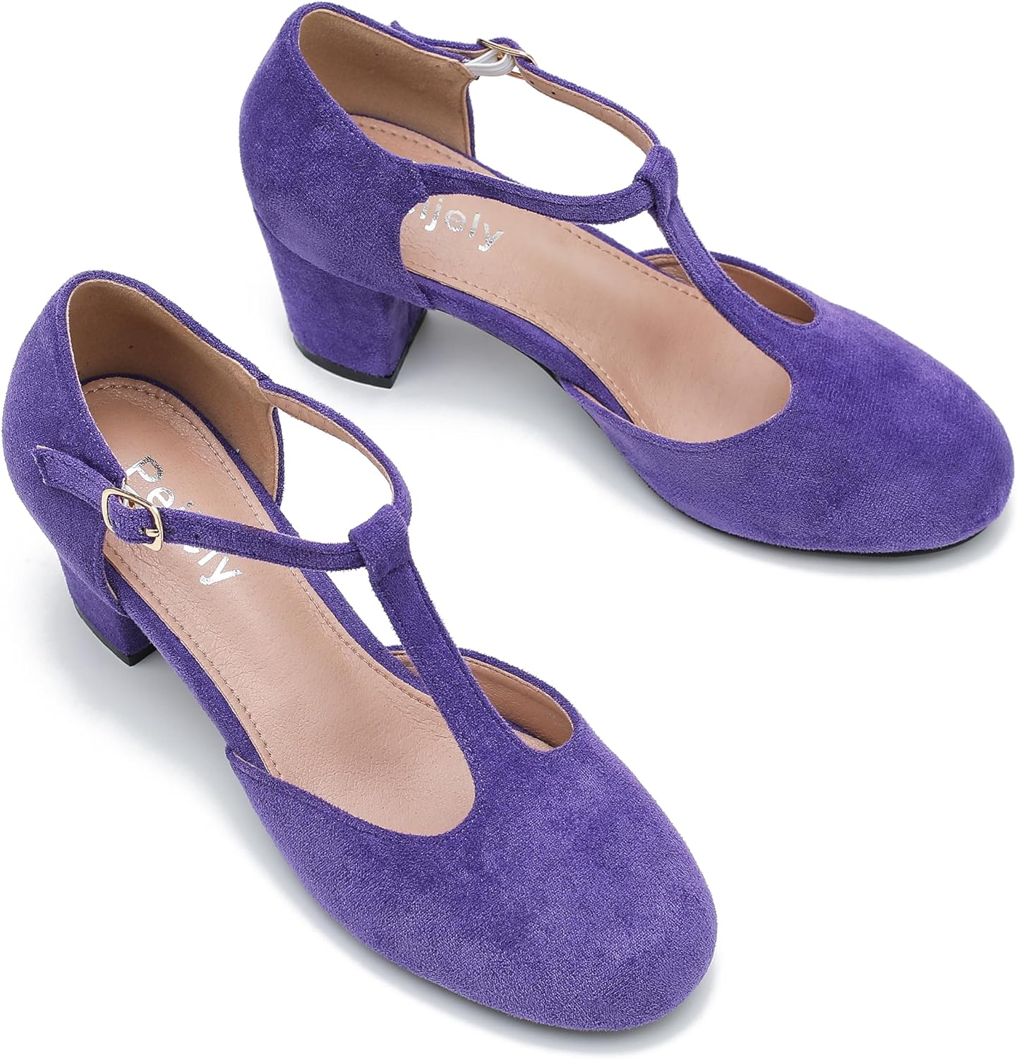 Women's T-Strap Mary Jane Pumps, Block Heel, Closed Toe, Dress Shoes with Buckle - Image 7