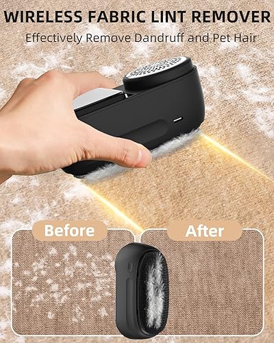 Miniatura 5 de Afeitadora de tela y removedor de pelusas, afeitadora de 2600 mAh y cepillo de pelusa 2 en 1, hojas de 6 hojas, desfuzzer de suéter, elimina