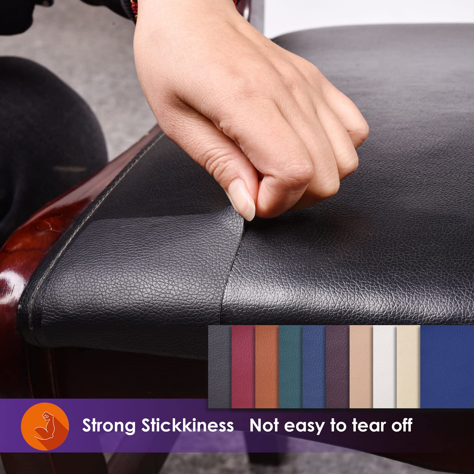 Leather Repair Patch Tape 4×60 inch Furniture Leather Strong Self Adhesive Tape for Sofas Couch Car Seats Cabinets Bags Anti Scratch Patches First Aid Patch Fixing Leather Dark Beige