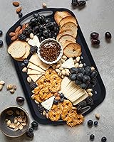 Vista 5 de Bandeja grande antideslizante con asas, bandejas de comida para regazo con puntos de agarre de silicona para comer, aptas para lavavajillas