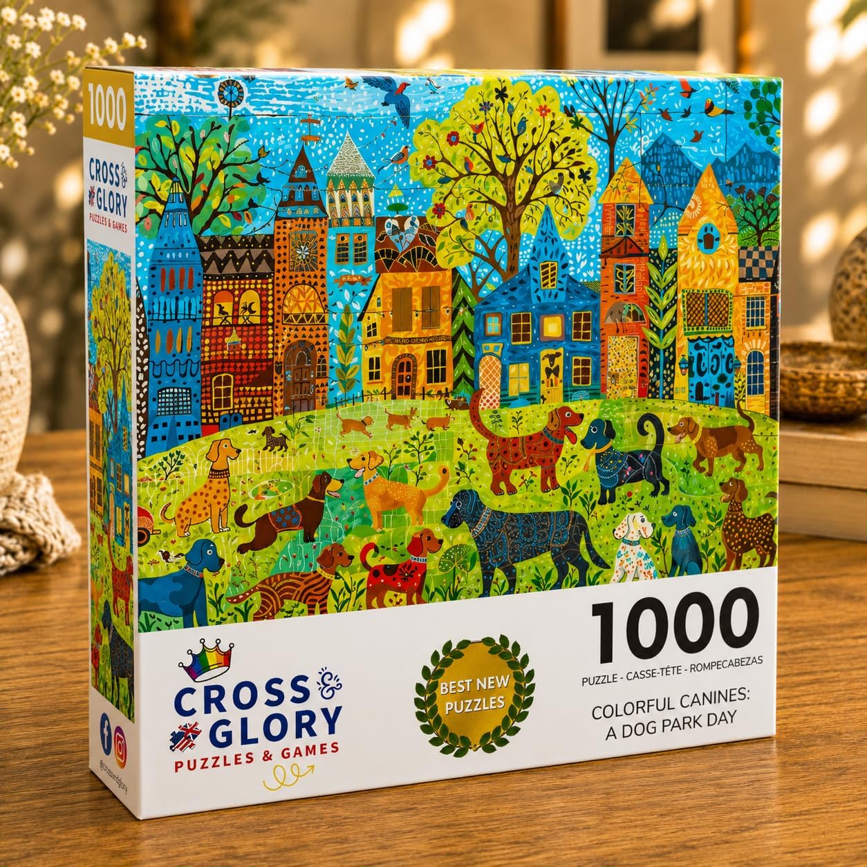 Cross & Glory | 1000 Piece Puzzles for Adults Dogs | Colorful Canines image 2