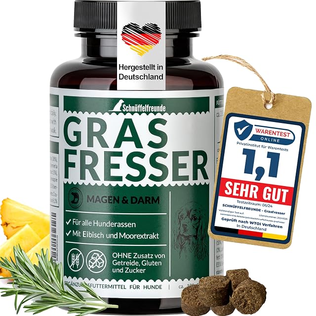Schnüffelfreunde Grasfresser Drops I Suplemento para la digestión de Perros al Comer Hierba I Comprimidos…