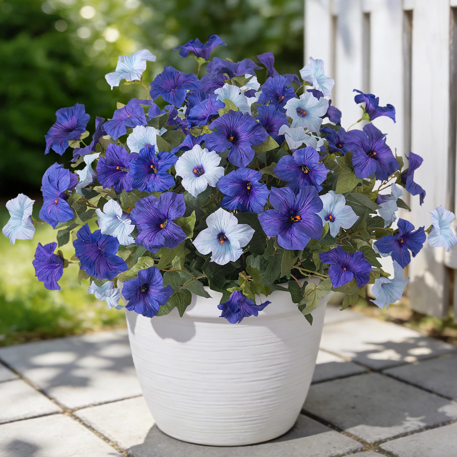 Ammyoo 6 Pcs Artificial Flowers Fake Petunias for Outdoors