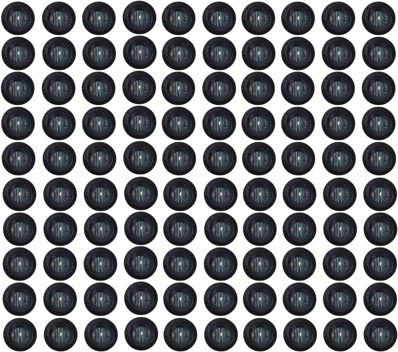 TMH (Pack of 100) 3/4 Inch Mount Smoked Lens RED LED Clearance Bullet Marker lights, Side LED marker lights for trailer Truck RV Car Bus Van