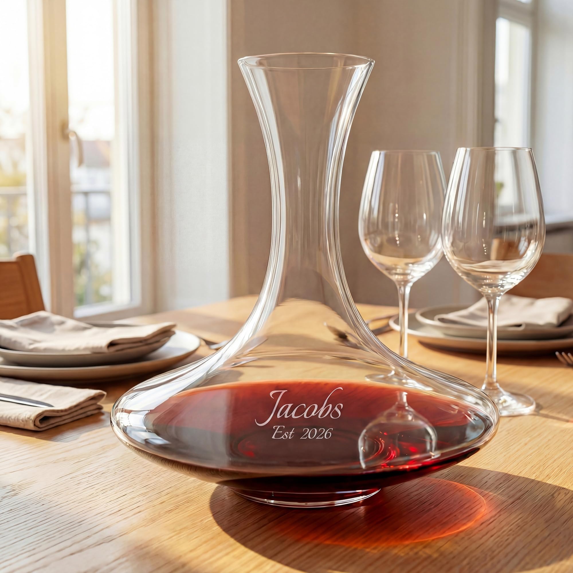 Riedel Ultra decantador personalizado, decantador de vino de cristal grabado personalizado para vino tinto o blanco, accesorios de bar para el hogar y regalo para los amantes del vino