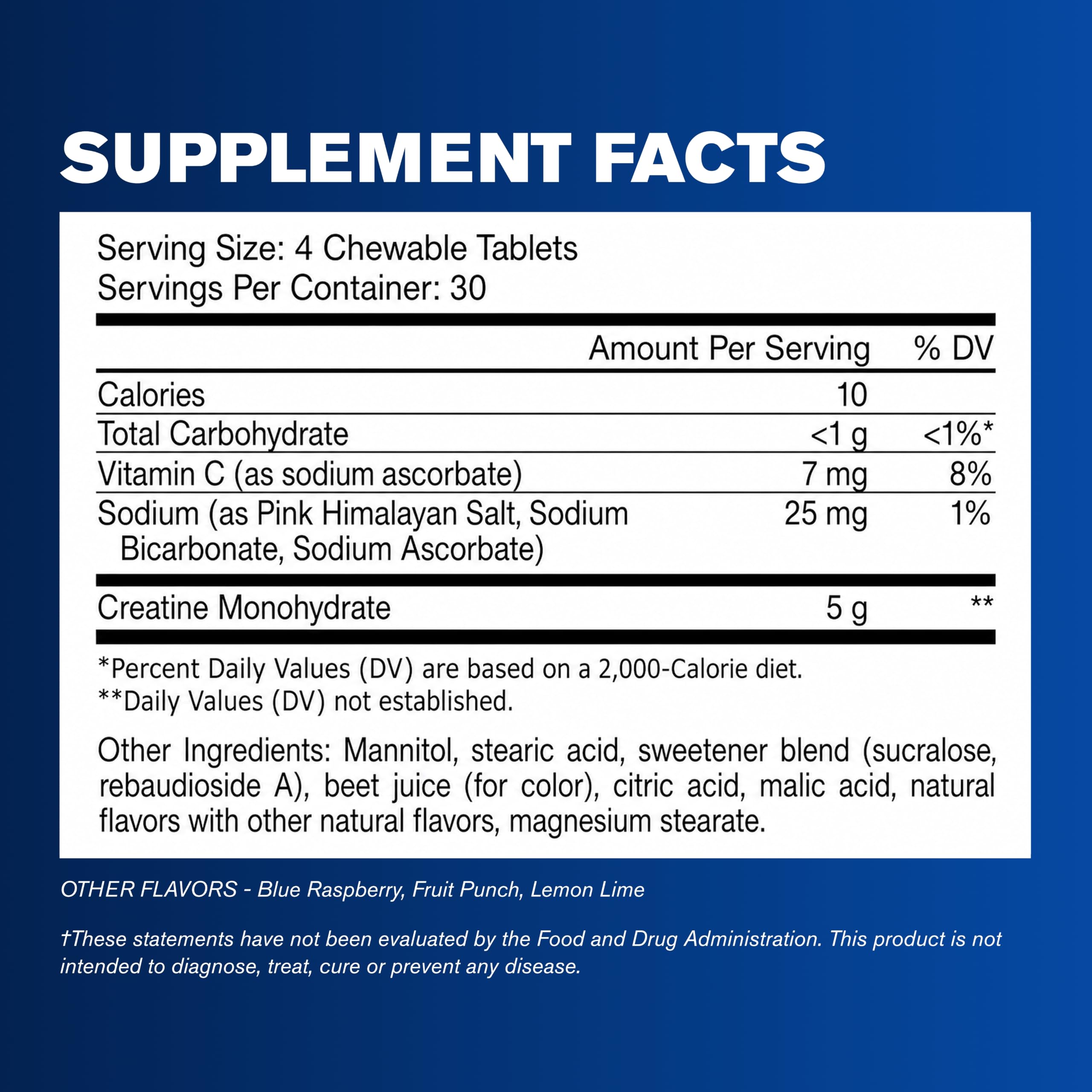 GAT SPORT CREATINE Chews, Fruit Punch, 120 Tablets (30 Servings) — Amazon image 3