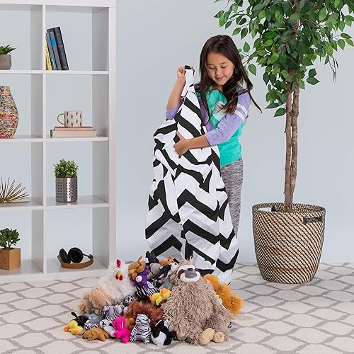 Miniatura 106 de Posh Funda de Silla Puf Rellenable para Almacenamiento de Animales de Peluche para Niños - Organizador de Juguetes Infantiles, Grande-38 - Lona