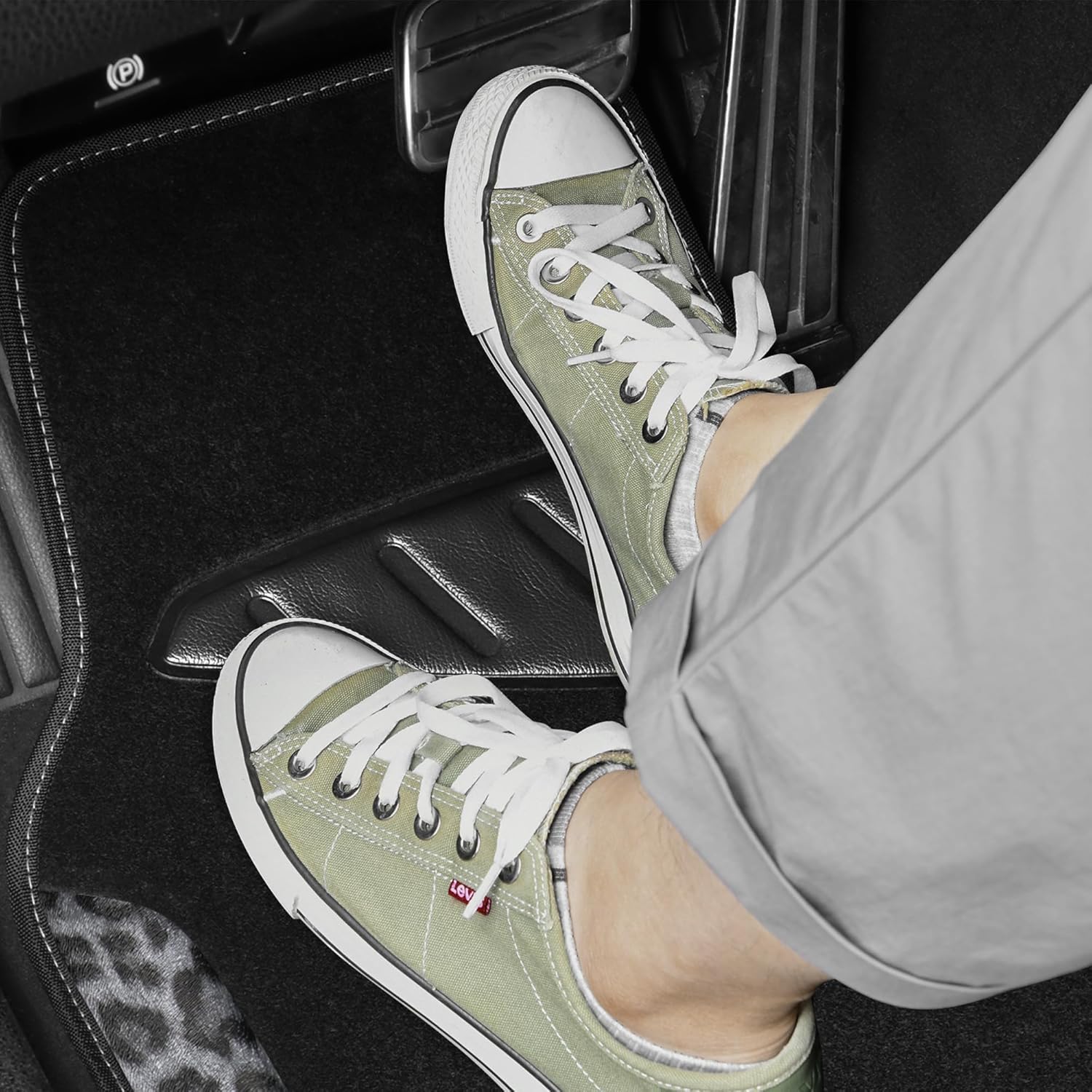 CAR PASS Waterproof Universal Car Floor Mats, Leopard Print Car Mats Fit for SUV,Vans,sedans, Trucks,Set of 4pcs Car Carpet with Driver Heel Pad and Nibs Backing, Leopard Car Accessories Gray Leopard - Image 4