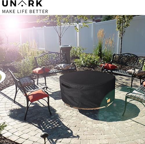 Vista 15 de Round Fire Pit Cover for 15 Inch Ranger Cover Waterproof 15 Inch Ranger Accessories Outdoor Heavy Waterproof Protective Round (Black)