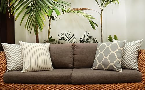 Miniatura 3 de Juego de 4 fundas de almohada decorativas geométricas  Funda de cojín cuadrada de primavera de Pascua con patrón moderno para sofá, cama, hogar,