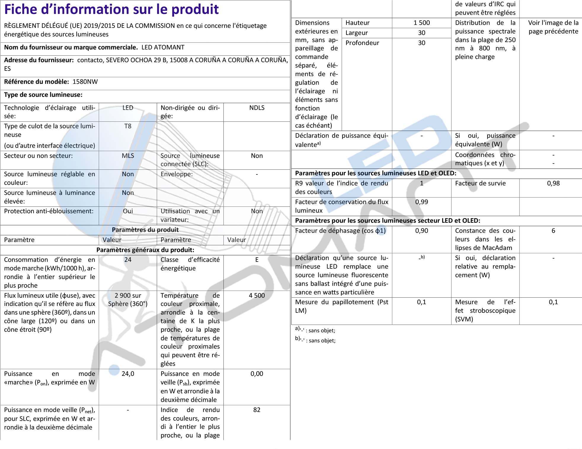LED ATOMANT Pack 4x Tubo LED 150cm 24W, Color Blanco Neutro (4500K), Standard T8 G13, 2400 lumenes, Cebador LED incluido