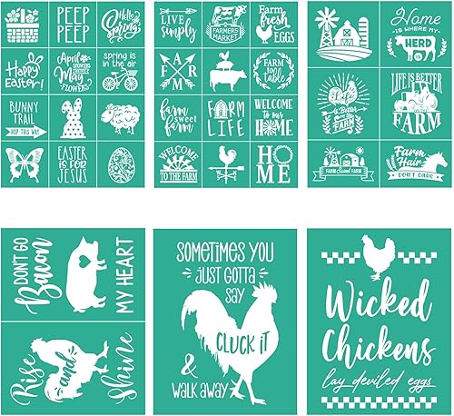 Miniatura 9 de BOOLOOEN Plantillas de serigrafía de seda plantillas reutilizables autoadhesivas para transferencia de pantalla de tiza plantillas de patrón de