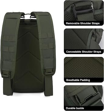 Mardingtop 18L Tactical Hiking Backpack Daypack with Removable Shoulder Straps for Outdoor, Camping, Travel, Trekking, Work