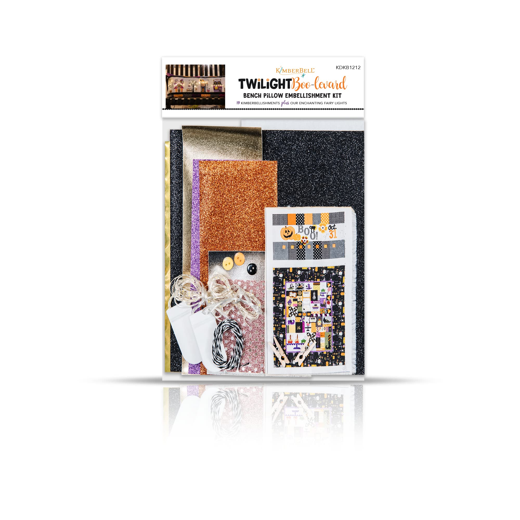 Amazon.com: Kimberbell Twilight Boo-Levard Embellishment Kit (21 Pcs) -  Includes: Buttons, Fairy Lights, Mylar, Vinyl (Variety of Colors), Pair  with Machine Embroidery & Sewing Designs KD594 & KD196