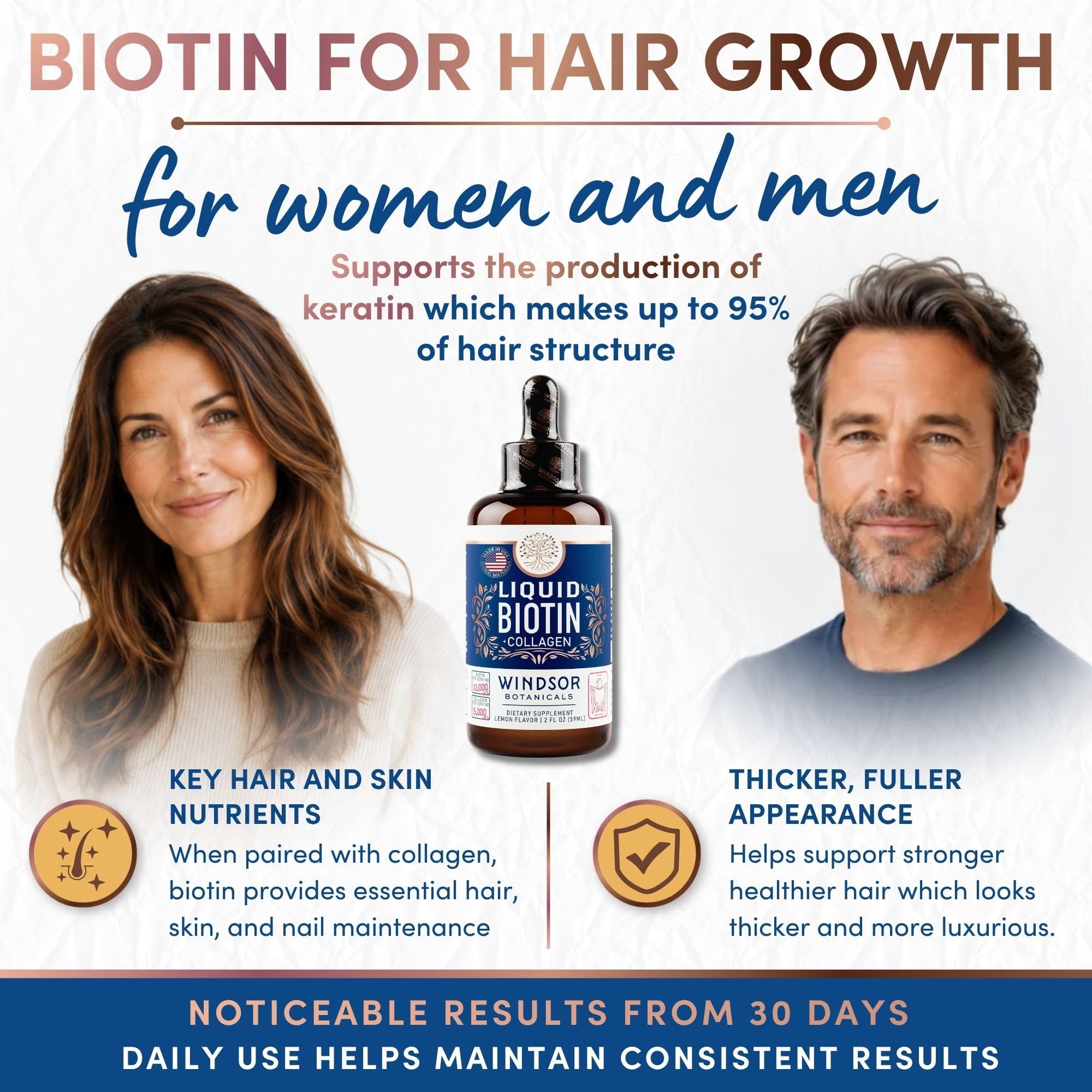 Liquid Biotin for Hair Growth Collagen - Biotin Liquid 10,000mcg Collagen 5,000mcg Extra Strength Liquid - Liquid Collagen and Biotin Drops for Hair Growth - Biotin and Collagen Drops for Women - 2oz — Amazon image 5