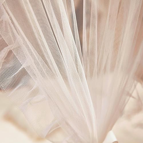 Miniatura 6 de AIOOO Cortinas de princesa de 4 esquinas para niñas, 8 paneles, cortinas de malla transparente de doble capa, decoración de habitación de niñas