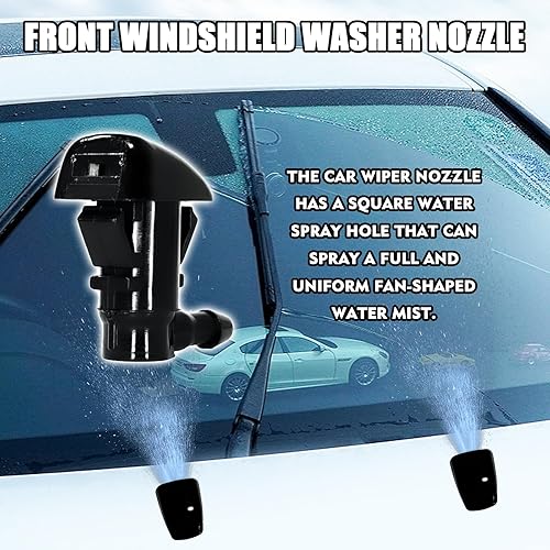 Miniatura 4 de 2 boquillas para limpiaparabrisas delantero, kit de chorro de pulverización de un solo orificio para parabrisas que reemplaza al OEM #55372143AB