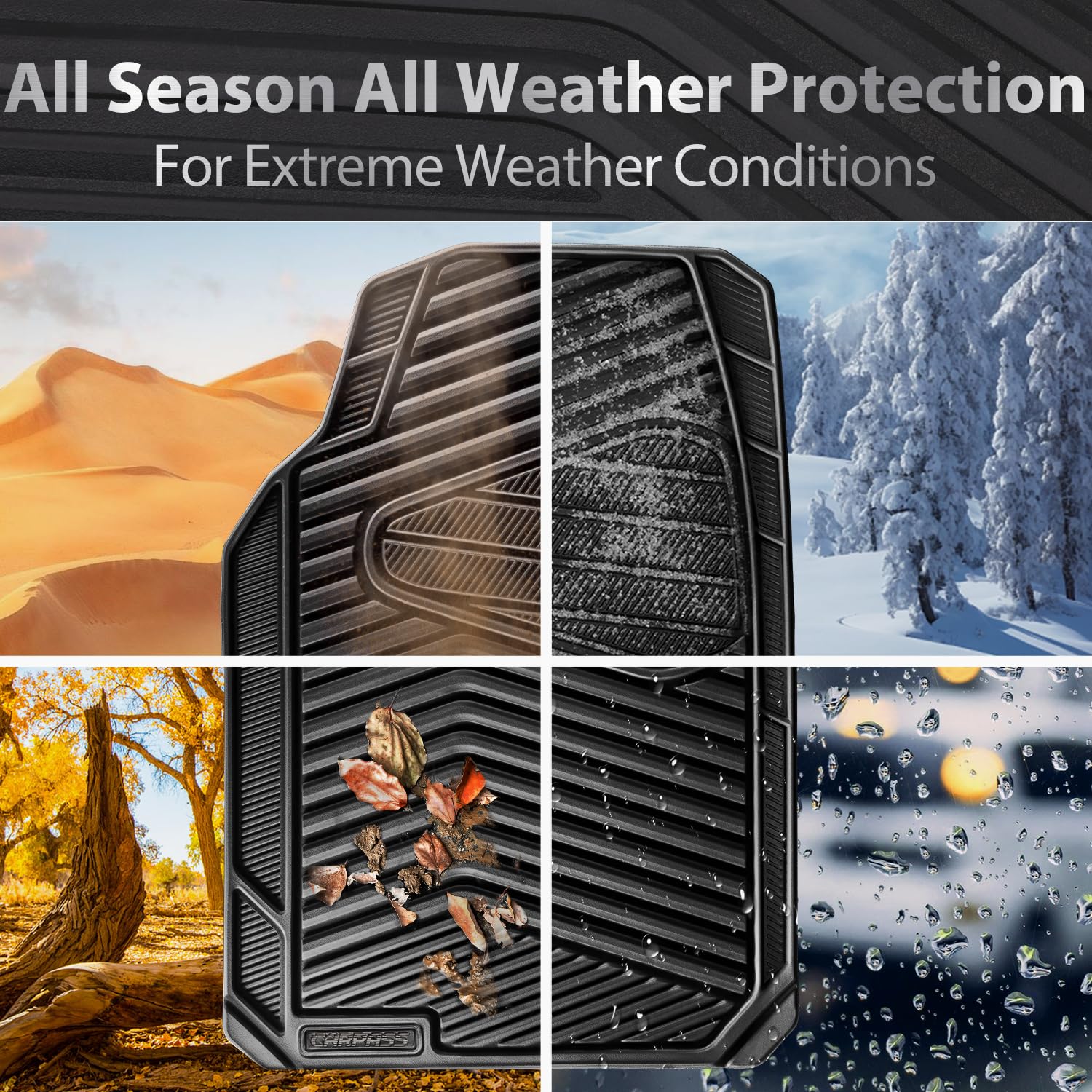 CAR PASS Rubber Car Mats Waterproof Car Floor Mats All Weather Car Mat Full Set 3 Piece Automotive — view 4