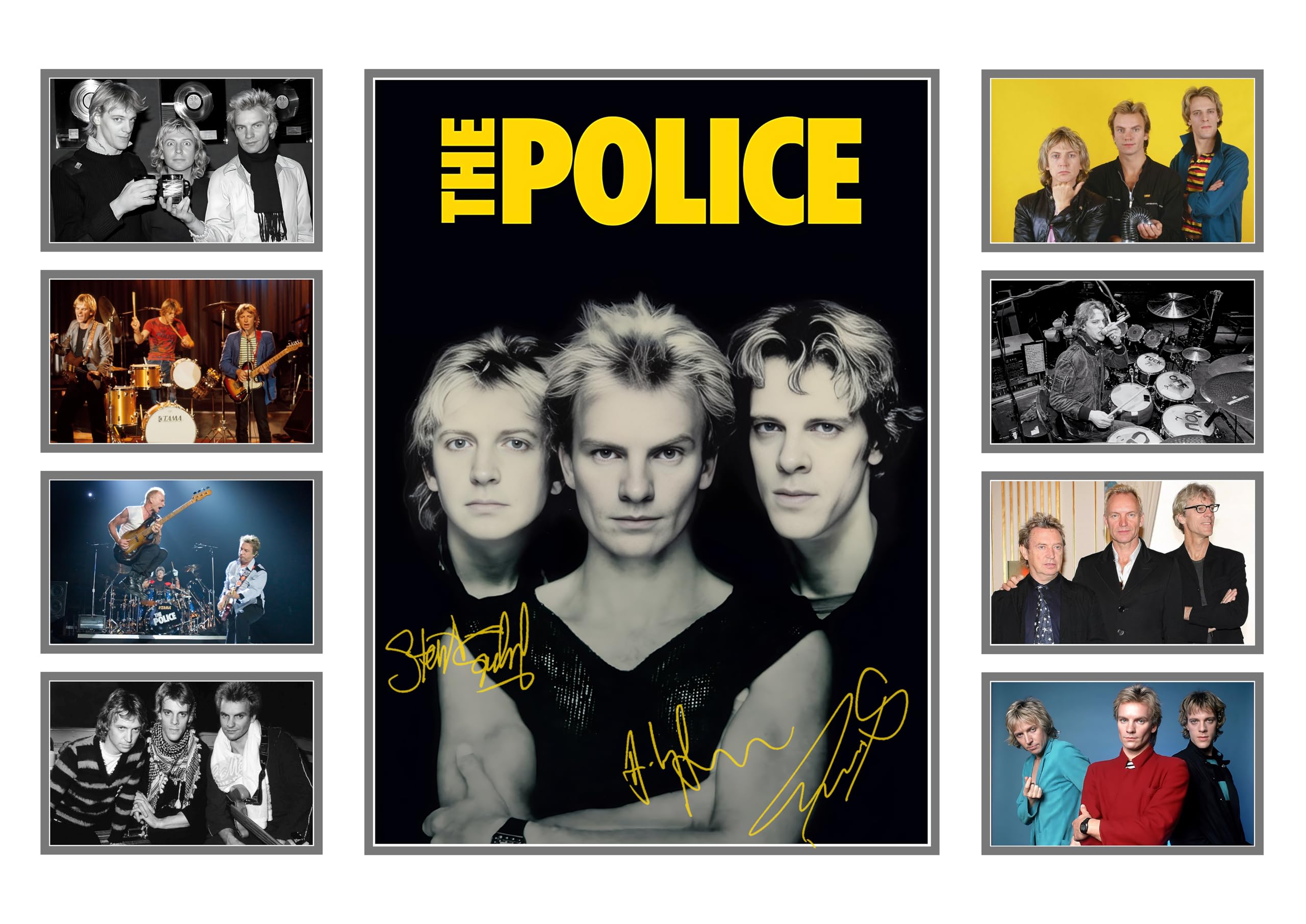 The Police Signed Poster Print - Limited Edition Autograph Fan Gift - Collectible Memorabilia Merchandise (Framed A3 (30x40cm)) - Image 2