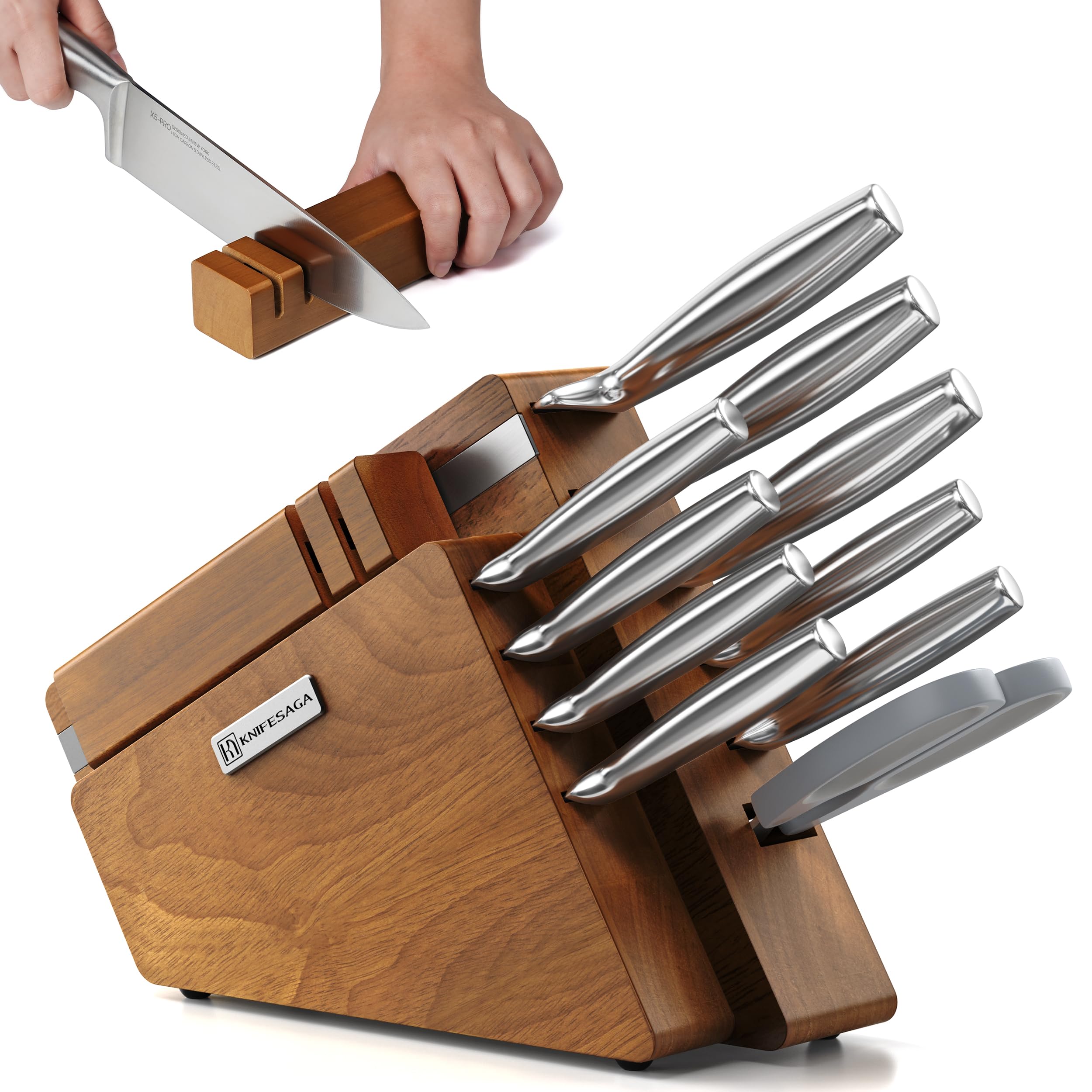Amazon.com: KnifeSaga Kitchen Knife Block Set, 12-Piece with