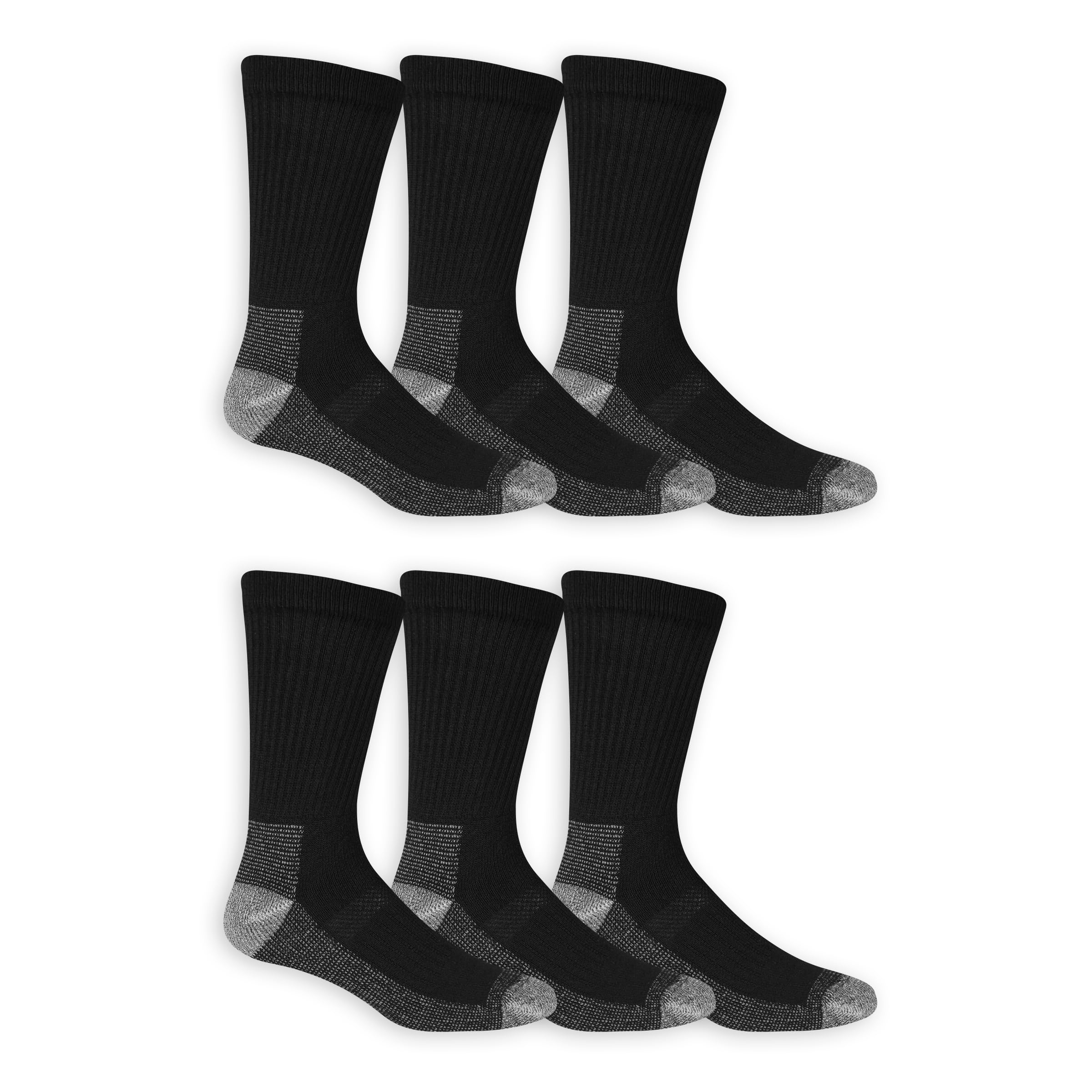 Fruit of the LoomMen's Durable Cushioned Work Gear Socks with Dual Defense-6 Pair Pack