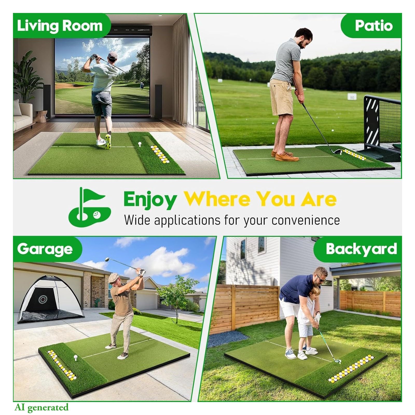 Tapete de Golf,Tapete de Césped Artificial para Interior y Exterior