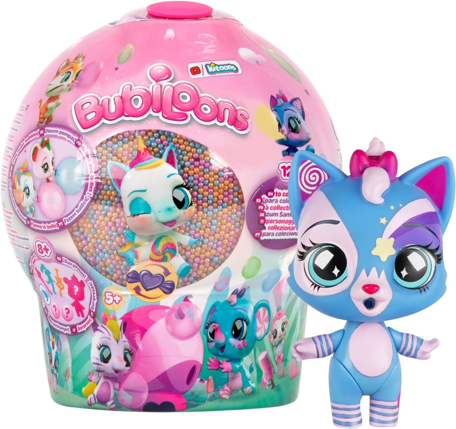 Bubiloons - 8+ Accessories, Surprise character that blow bubbles, For girls and kids 5 and up