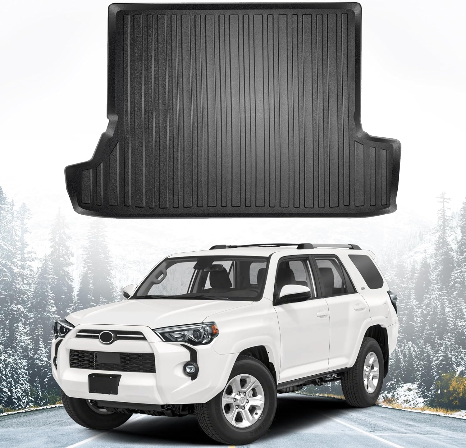 Premium Cargo Liner for Toyota 4runner 2010-2024 7 seat Model Only - 100% Protection - Custom Fit Car Trunk Mat - Black Cargo Mat - 3D Shaped Laser Measured Trunk Liners