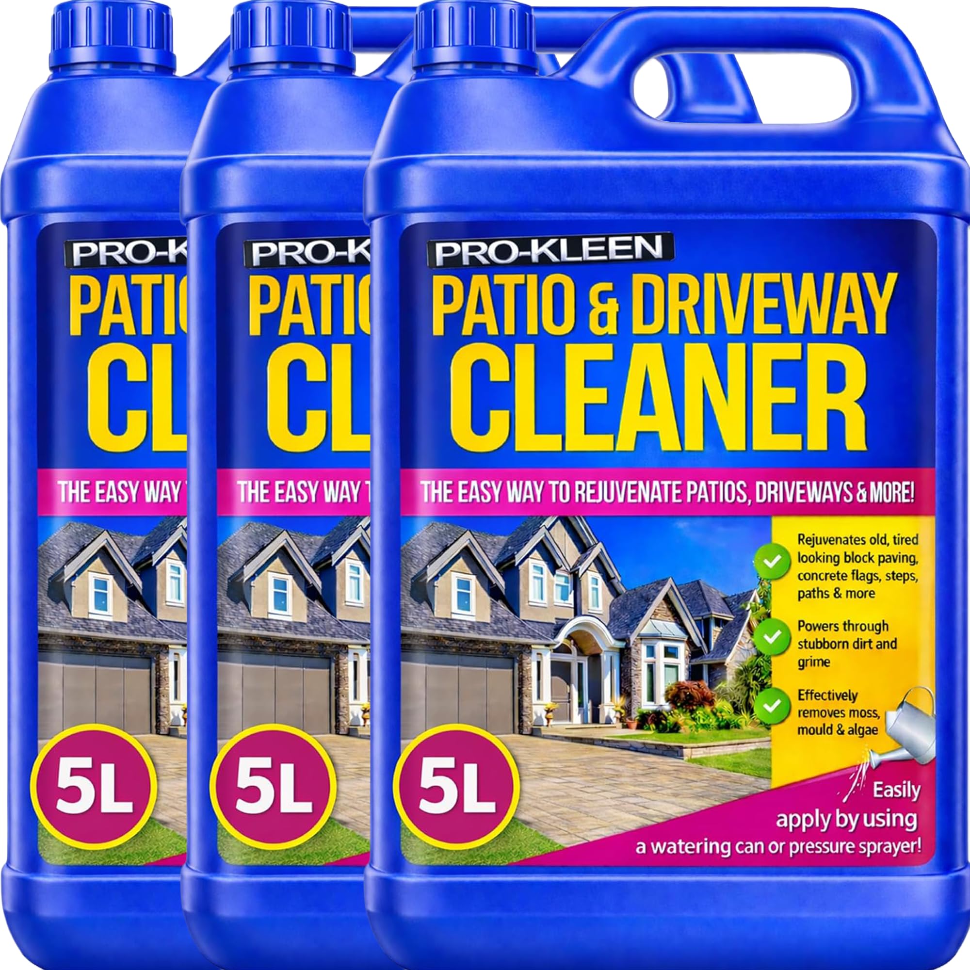 Pro-Kleen Patio & Driveway Cleaner - Removes Stains, Dirt and Grime - Powerful, Easy to Use Fluid/Liquid Cleaning Solution - Use on Patios, Driveways, Block Paving and more (15 Litres)