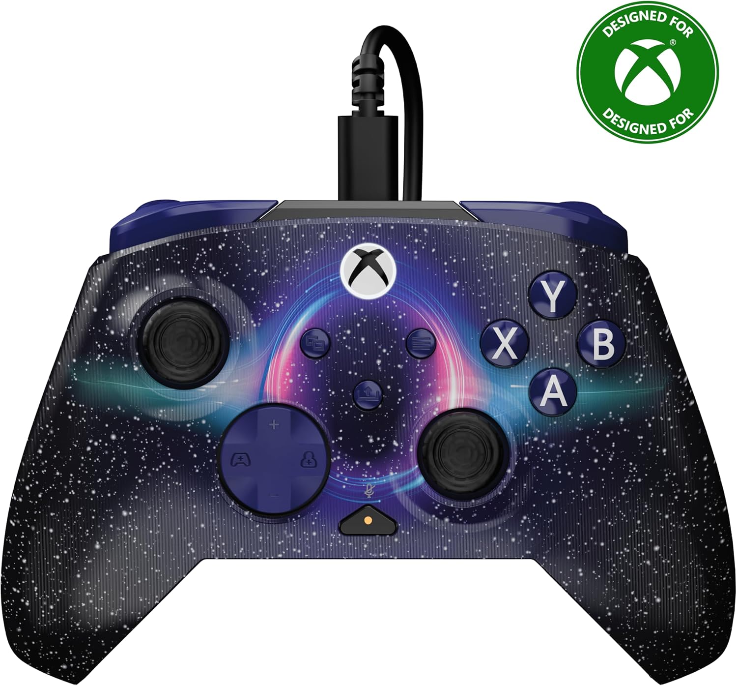 Turtle Beach Rematch Advanced Dark Cosmos Controller da gaming con cavo per Xbox e PC. Con licenza per Xbox con pulsanti rimappabili, grilletti sensibili e comandi audio