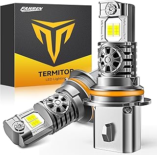 Termitor Fahren 2023 Upgraded 9007/HB5 LED Headlight Bulb, 30000LM 800% Ultra Brightness, Wireless 1:1 Halogen Size, 6500K Cool White, High and Low Dual Beam, Plug and Play, Pack of 2